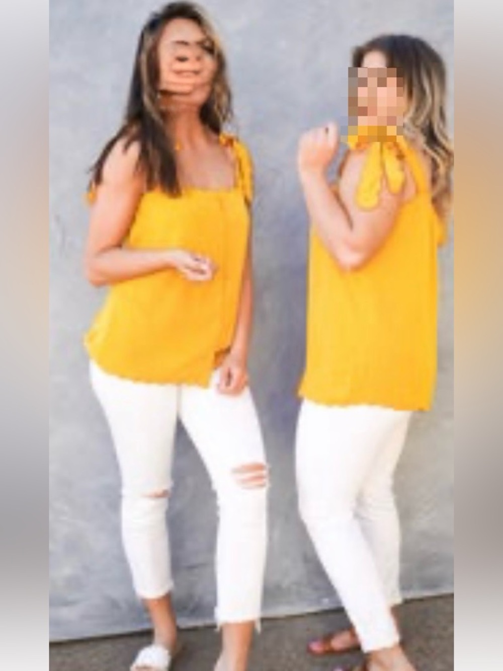 white birch Mustard Tie-Strap Tank Top